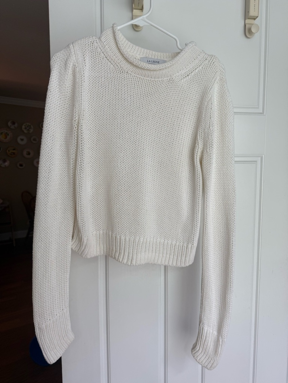 La Ligne Ivory Crewneck Knit Sweater